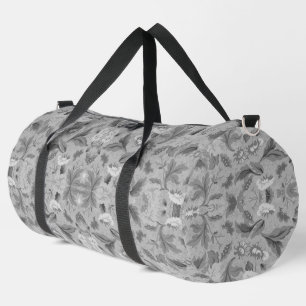 Bolso De Deporte Grande Diseño de fondo floral gris blanco lindo