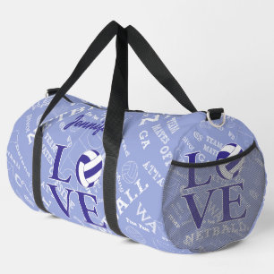 Bolso De Deporte Grande Diseño de netball de amor personalizado