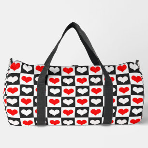 Bolso De Deporte Grande Diseño de patrones de corazón de amor geométrico
