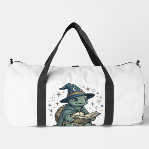 Bolso De Deporte Grande Diseño de vector de brujo de tortuga linda leyendo