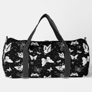 Bolso De Deporte Grande Diseño del patrón de Ilustracion de mariposa blanc