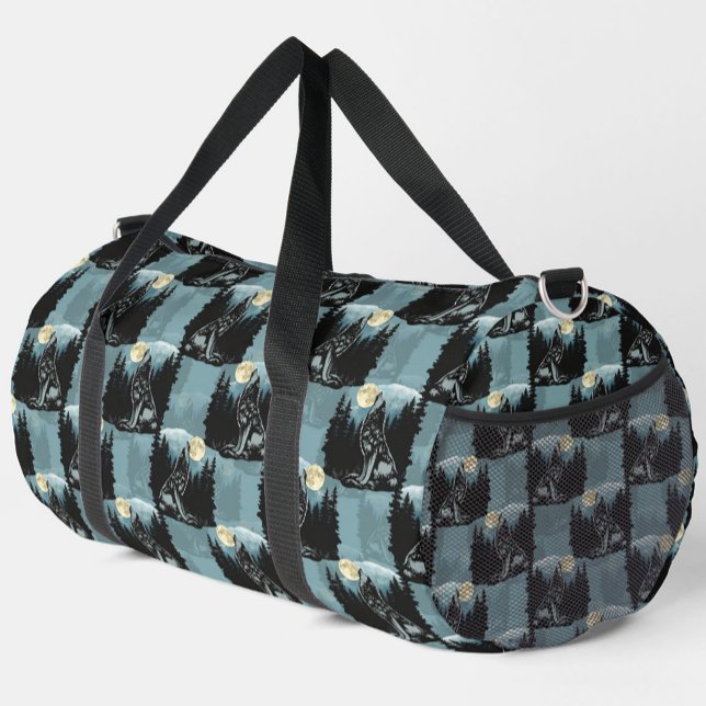 Bolso De Deporte Grande Diseño del patrón Wolf Howling At Moon (Subido por el creador)