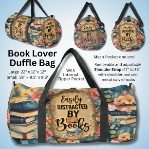Bolso De Deporte Grande Distracción fácil por libros - Amante de libros de