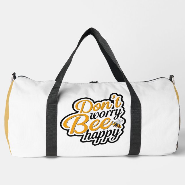 Bolso De Deporte Grande Don't Worry Bee Happy  (Anverso)
