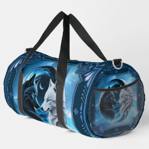 Bolso De Deporte Grande Dos majestuosas cabezas de lobo
