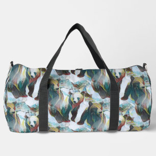 Bolso De Deporte Grande Dos osos en arte abstracto de vida silvestre de in