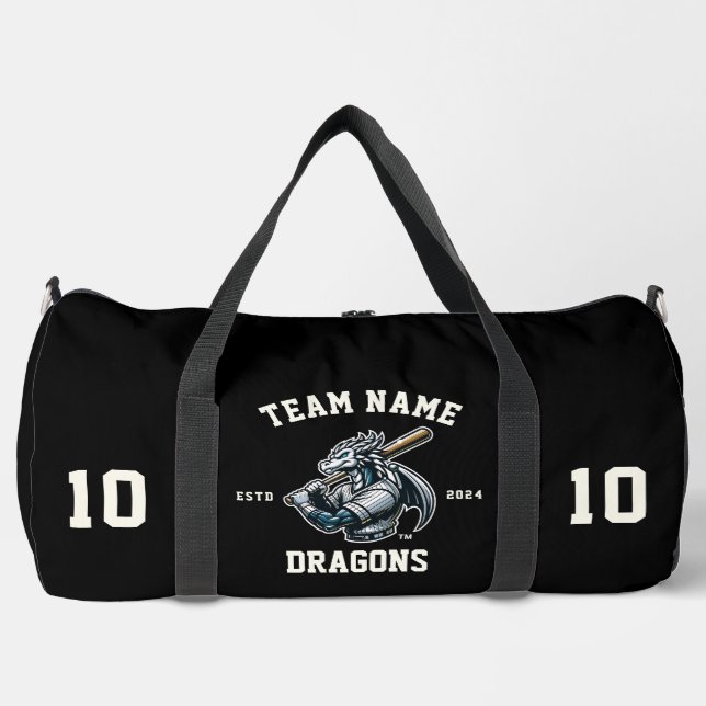 Bolso De Deporte Grande Dragones "Personalizable" Béisbol (Anverso)