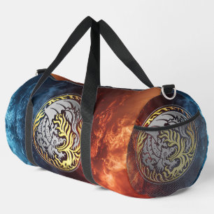 Bolso De Deporte Grande Dragonround - Cromado con fuego dorado