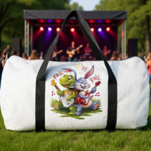 Bolso De Deporte Grande Dúo de Roca Tortuga y Conejo