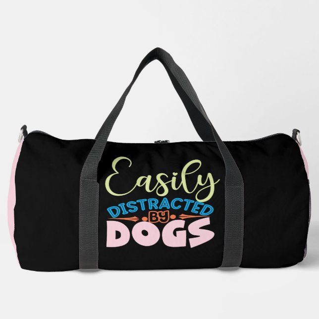 Bolso De Deporte Grande Easily Distracted By Dogs (Anverso)