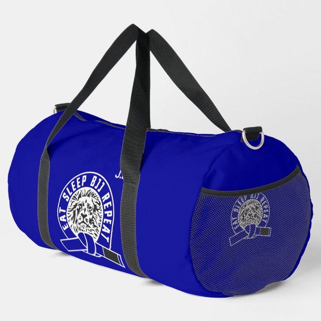 Bolso De Deporte Grande Eat Sleep BJJ Repeat - Blue Belt "Personalizable" (Esquina derecha)