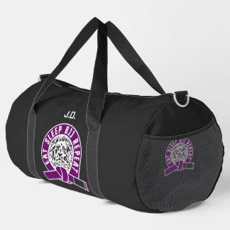 Bolso De Deporte Grande Eat Sleep BJJ Repeat - Purple Belt "Personalizable