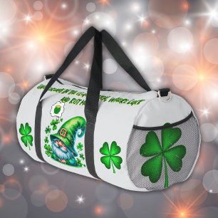 Bolso De Deporte Grande El lindo Gnome de St Patrick durmiendo en gris