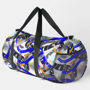 Bolso De Deporte Grande El pincel provoca roces de elementos geométricos e