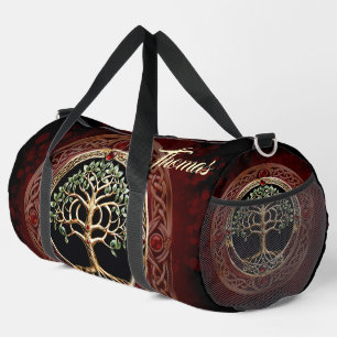 Bolso De Deporte Grande Elegante árbol noble de la vida con nudo celta.