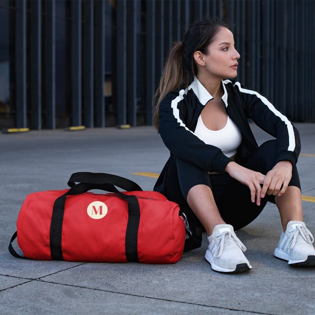 Bolso De Deporte Grande Elegante Gimnasio Red Gingham Monogrammed (Subido por el creador)