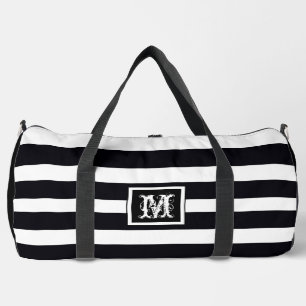 Bolso De Deporte Grande Elegante Monograma Moda simple B & W Striped