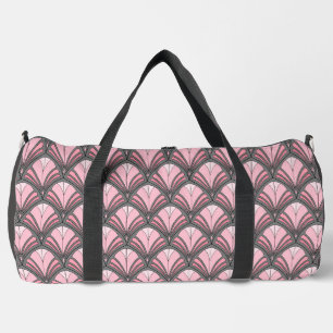 Bolso De Deporte Grande Elegante Patrón de Vintage de Art Deco Gris Rosa