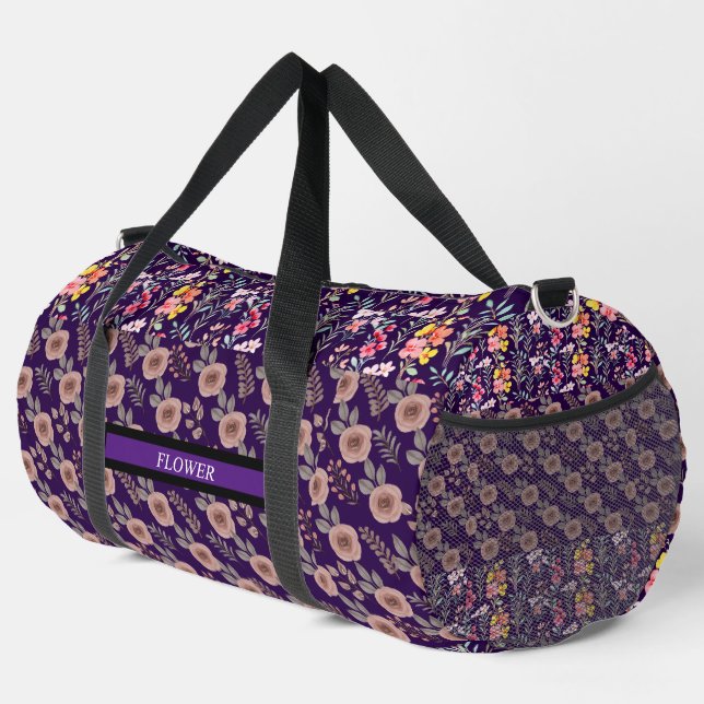 Bolso De Deporte Grande Elegante Personalizar de acuarela de flores (Esquina derecha)