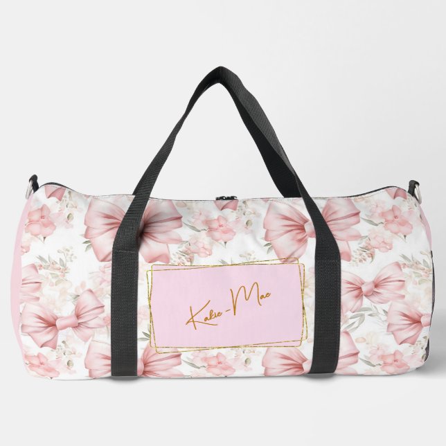 Bolso De Deporte Grande Elegante Y Exquisito Coquette Personalizado Bow Gr (Anverso)