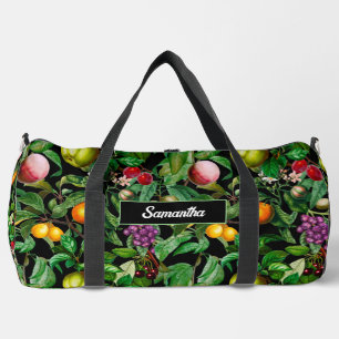 Bolso De Deporte Grande Elegantes frutas tropicales monograma de patrón ne