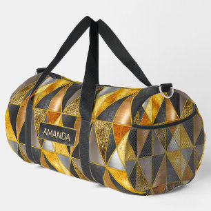 Bolso De Deporte Grande Elegantes tríángulos geométricos de oro negro de p