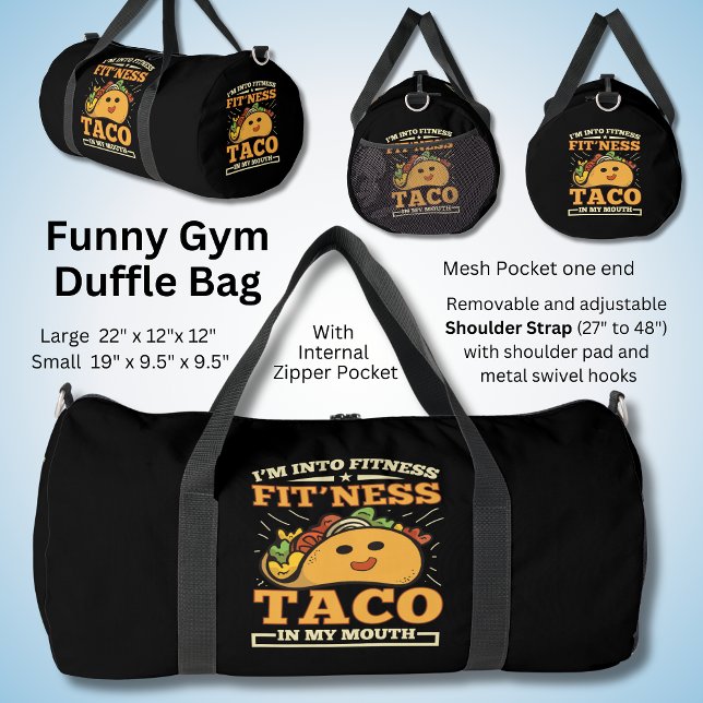 Bolso De Deporte Grande En forma - Taco - Gracioso Gimnasio Sarcástico (Subido por el creador)