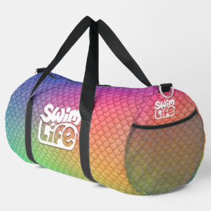 Bolso De Deporte Grande Escamas de arcoíris de vida de natación Grande