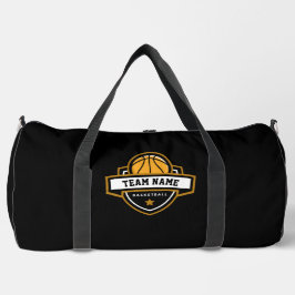 Bolso De Deporte Grande Escudo de baloncesto negro