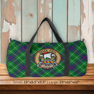 Bolso De Deporte Grande Escudo del Clan Duncan sobre Tartán