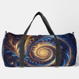 Bolso De Deporte Grande Espacio abstracto moderno Royal Blue and Gold Swir