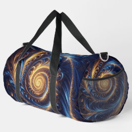 Bolso De Deporte Grande Espacio abstracto moderno Royal Blue and Gold Swir