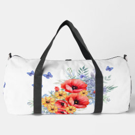 Bolso De Deporte Grande Espías rojas deliciosas, girasoles y mariposas