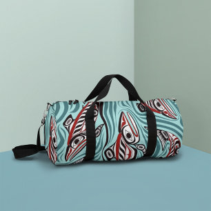 Bolso De Deporte Grande Espíritu de arte Salmon Haida Pacífico Nativo del