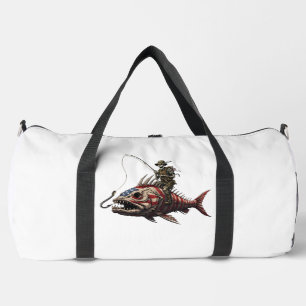 Bolso De Deporte Grande Esqueleto monta bandera americana pez