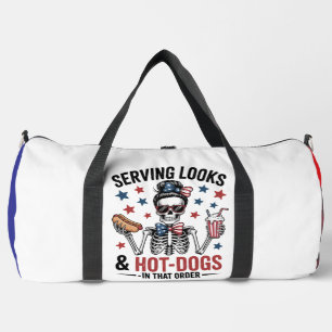 Bolso De Deporte Grande Esqueleto Sirviendo Looks y Hot Dogs