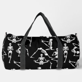 Bolso De Deporte Grande esqueletos de yoga de halloween negros