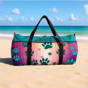 Bolso De Deporte Grande Estampa de garra con gradiente teal