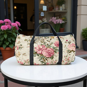 Bolso De Deporte Grande Estampa de peonía Shabby Chic