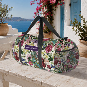 Bolso De Deporte Grande estampado monograma floral rosa vintage beige