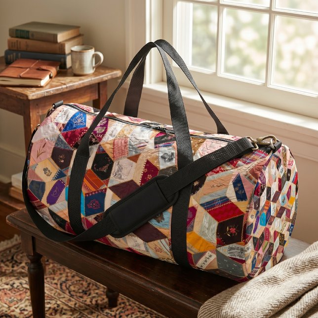 Bolso De Deporte Grande Estilo de viaje artístico: Colcha de patchwork vin (Subido por el creador)
