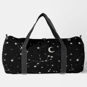 Bolso De Deporte Grande estrellas de luna celestial de color negro