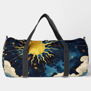 Bolso De Deporte Grande Estrellas solares celestes modernas y nubes azules