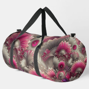 Bolso De Deporte Grande Fans de rosa y plateado Art Nouveau