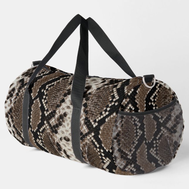 Bolso De Deporte Grande Faux Reticulated Python Snake Skin (Esquina derecha)
