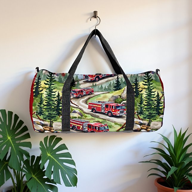 Bolso De Deporte Grande Fire Trucks Forest Road  (Subido por el creador)