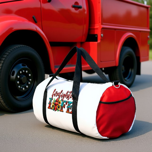 Bolso De Deporte Grande  Firefighter Life Hydrant Sunflowers (Subido por el creador)