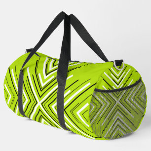 Bolso De Deporte Grande Flechas en verde limón, negro y blanco