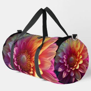 Bolso De Deporte Grande Flor de Dahlia rosa Rojo, Naranja amarillo