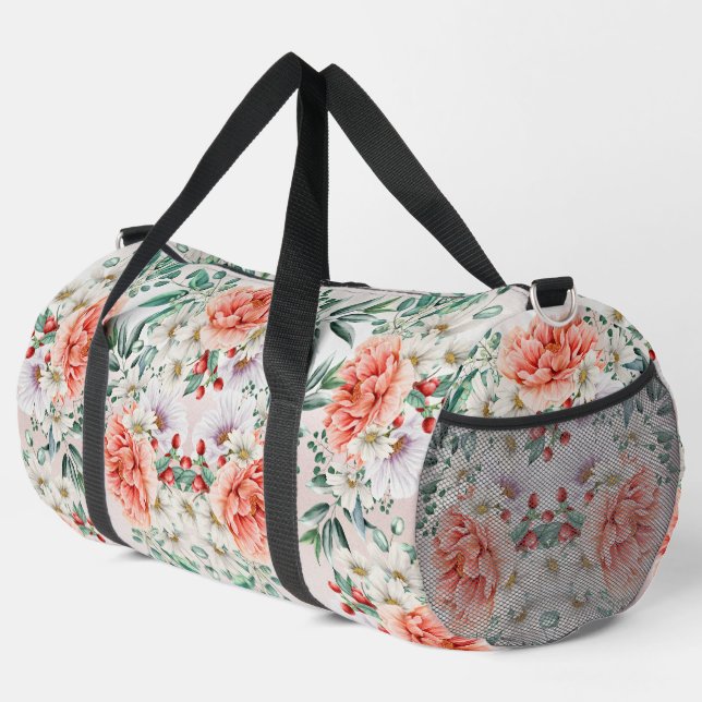Bolso De Deporte Grande Flor de peonía acuática (Esquina derecha)